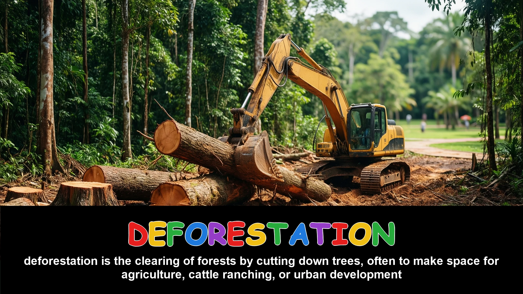 English Illustration for deforestation